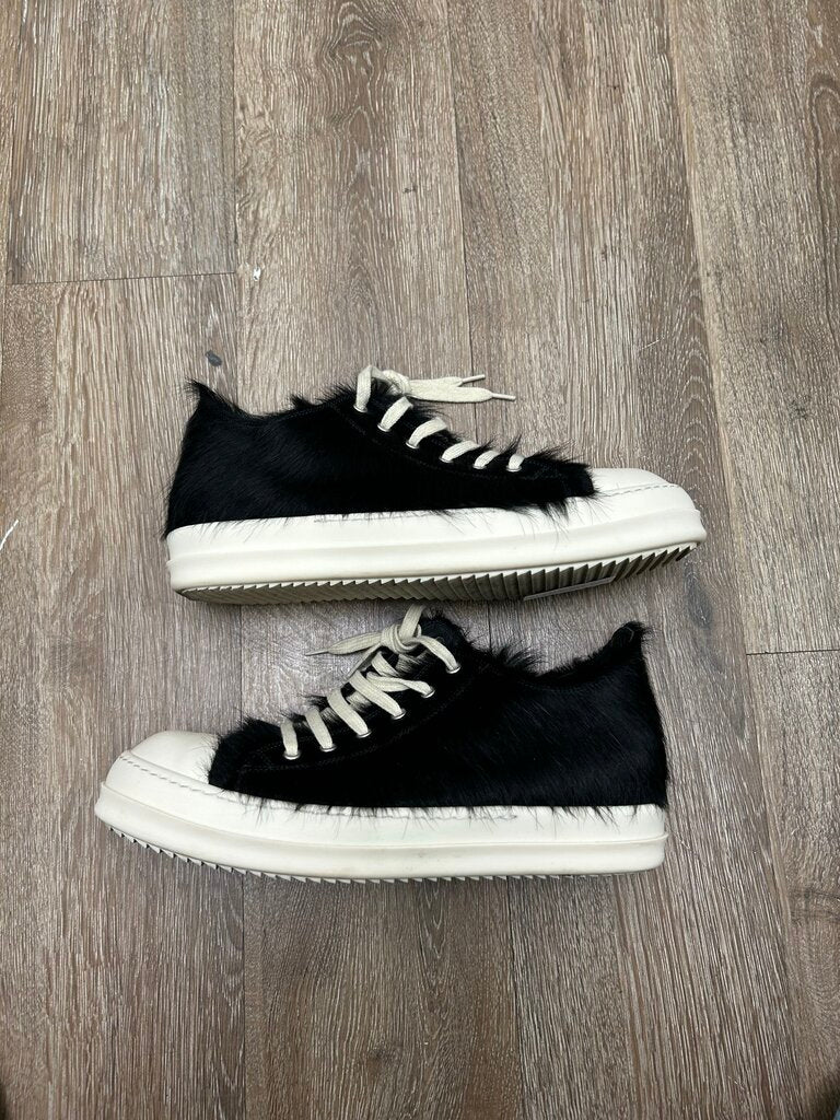 Preowned Rick Owens Black Milk Mohair Ramone Low Sz.43