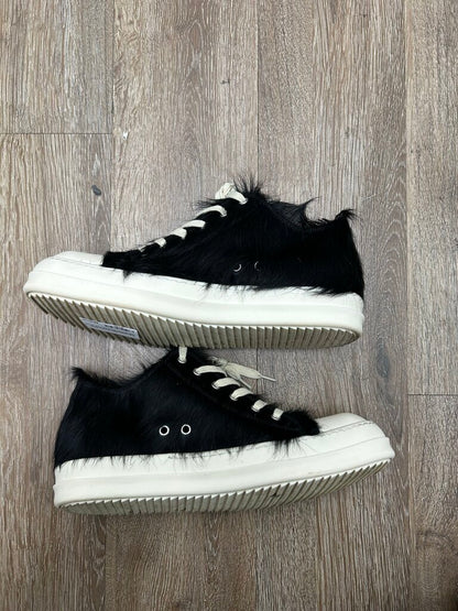 Preowned Rick Owens Black Milk Mohair Ramone Low Sz.43