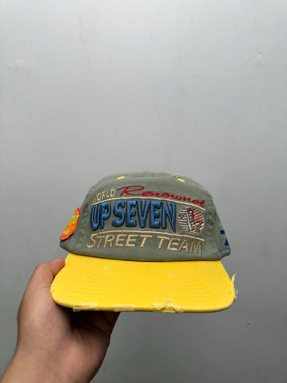 New Up 7 Skate Green Yellow Street Team Hat