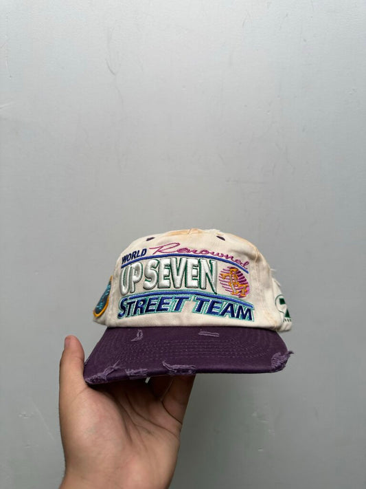 New Up 7 Skate White Purple Street Team Hat
