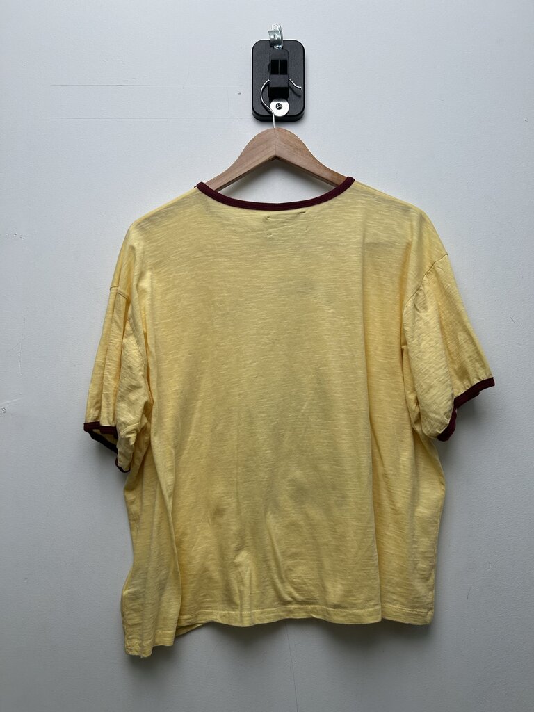 Preowned HMDD Yellow Maroon Ringer Tee sz.M