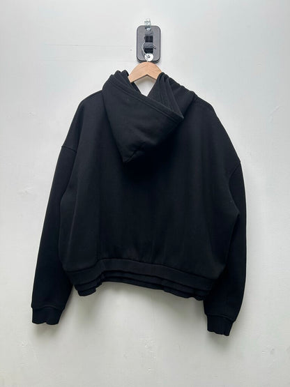 Preowned Gv Gallery Multiple Zip Black Hoodie Sz L