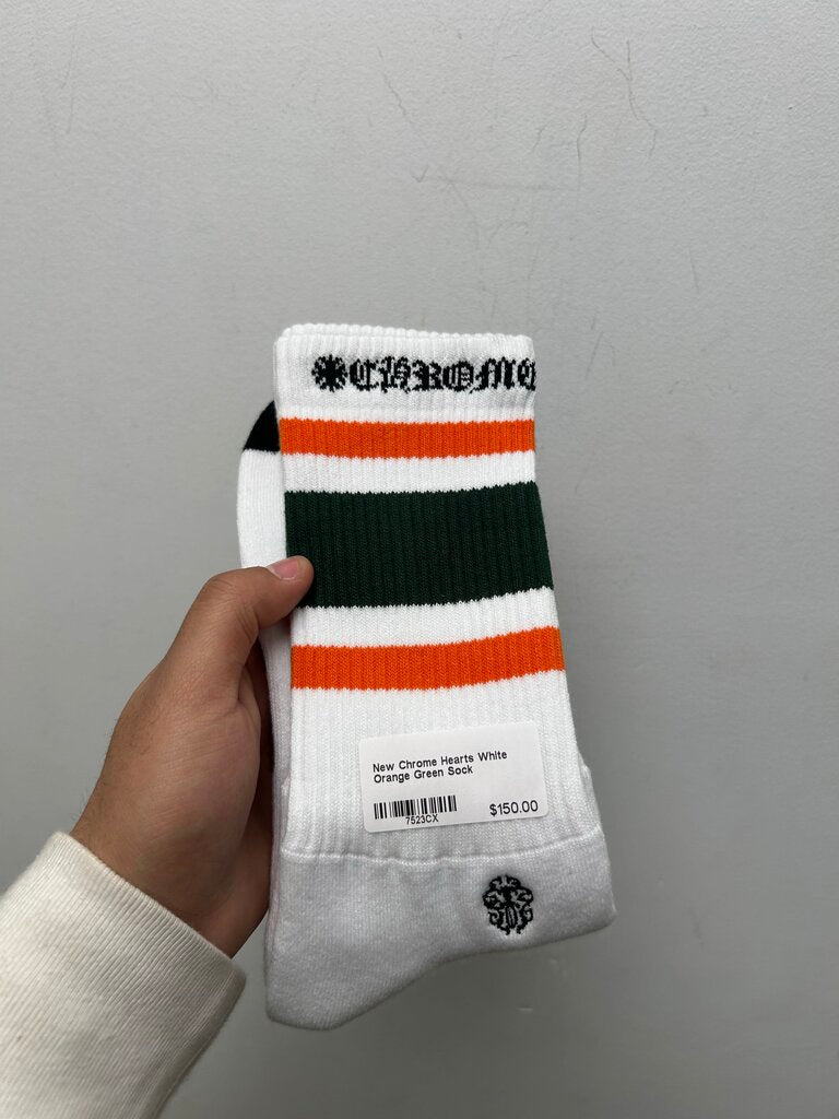 New Chrome Hearts White Orange Green Sock