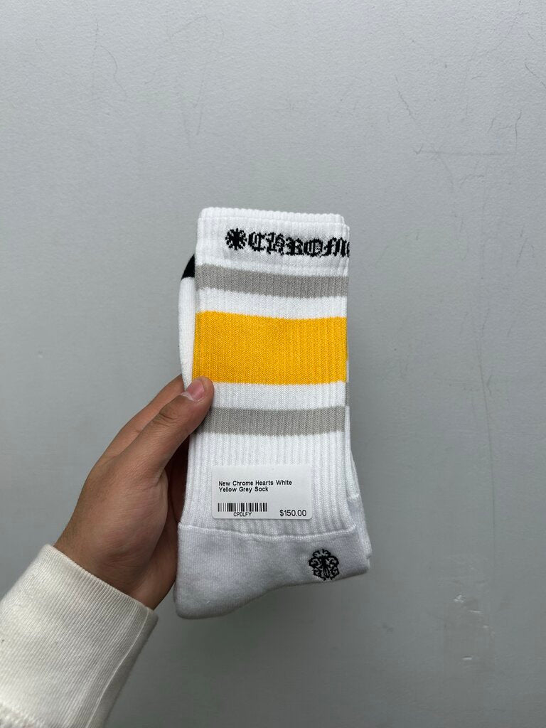 New Chrome Hearts White Yellow Grey Sock
