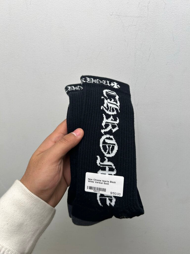 New Chrome Hearts Black White Vertical Sock