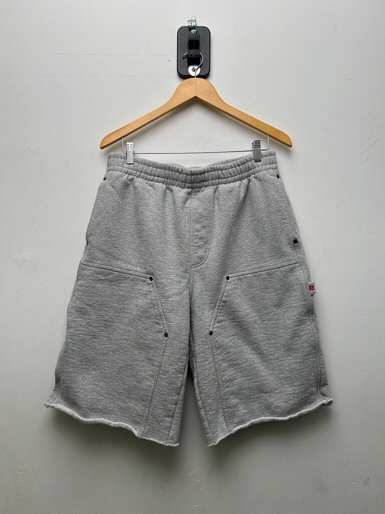 Preowned Supreme Grey Double Knee Sweat Shorts Sz.Medium