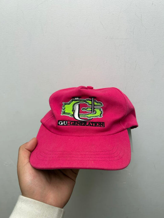 Preowned Greedy Unit Pink Green GU Hat
