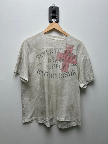 Preowned 74 Is War White Military Issue Tee Sz.Large