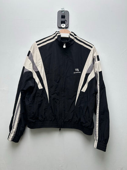 Preowned Balenciaga Black Grey White Sport Track Jacket Sz.1