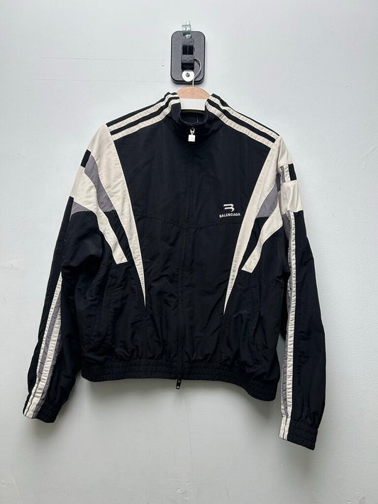 Preowned Balenciaga Black Grey White Sport Track Jacket Sz.1