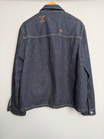 Preowned Louis Vuitton Raw Denim Sky Writing Denim Jacket size XL