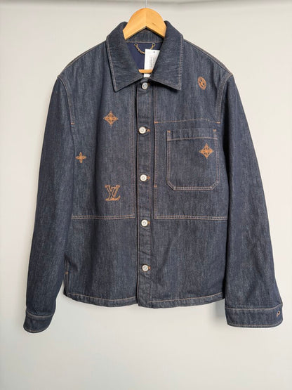Preowned Louis Vuitton Raw Denim Sky Writing Denim Jacket size XL
