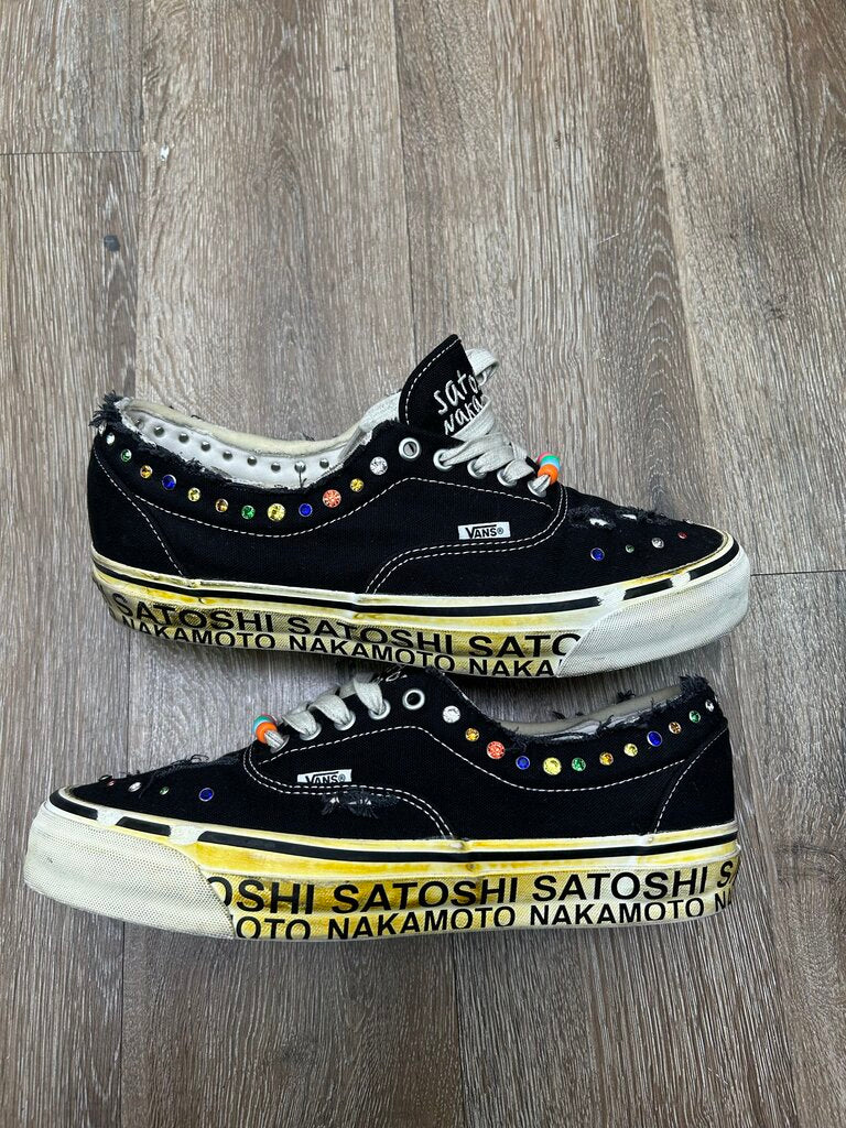 Preowned Satoshi Nakomoto Round Jewel Vans sz.10.5
