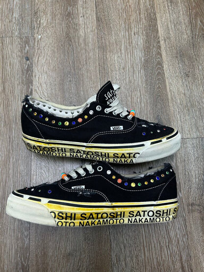 Preowned Satoshi Nakomoto Round Jewel Vans sz.10.5