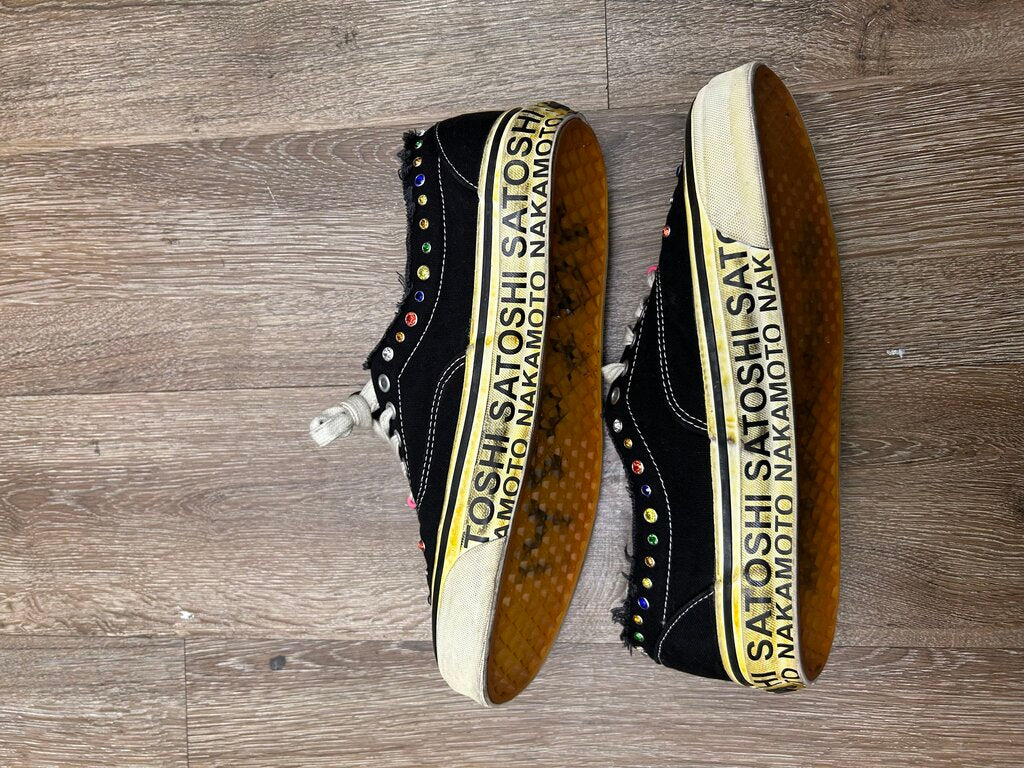 Preowned Satoshi Nakomoto Round Jewel Vans sz.10.5