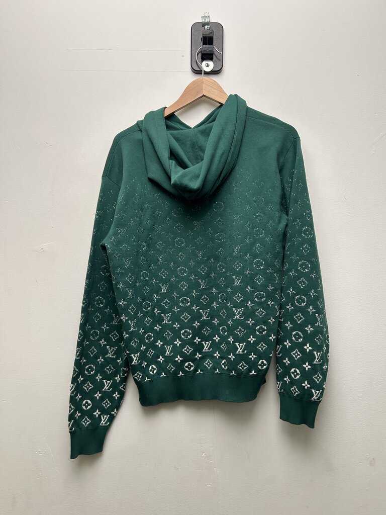 Preowned Louis Vuitton Degrade White Monogram Green Hoodie sz.S