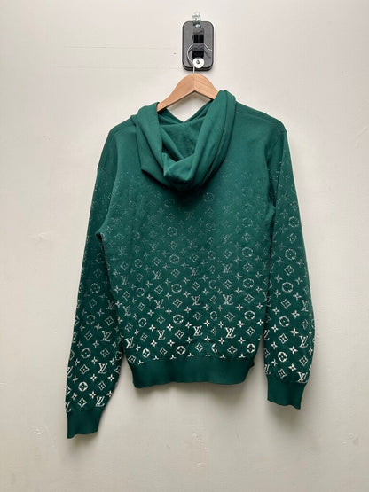 Preowned Louis Vuitton Degrade White Monogram Green Hoodie sz.S