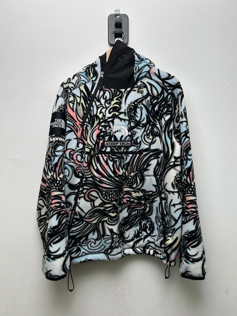 Preowned Supreme North Face Multi Dragon Fleece Sz.Medium