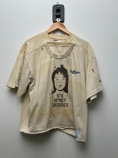 Preowned Bottega Desires White Layered Tee Sz.Small