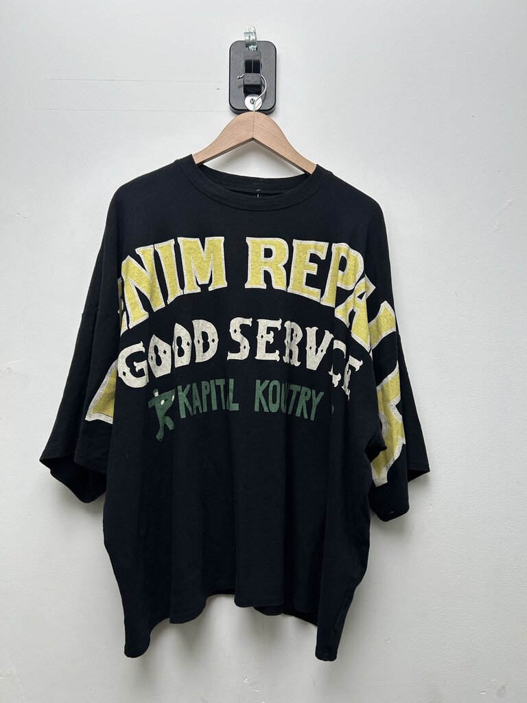 Preowned Kapital Black Denim Repair Tee Sz.1