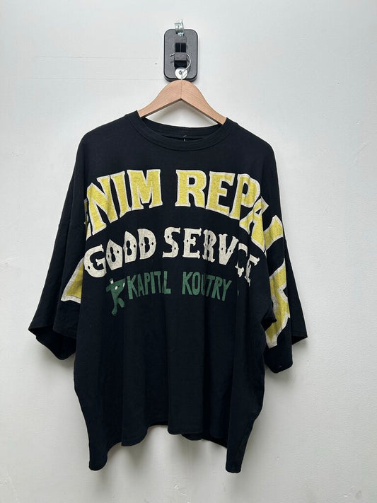 Preowned Kapital Black Denim Repair Tee Sz.1