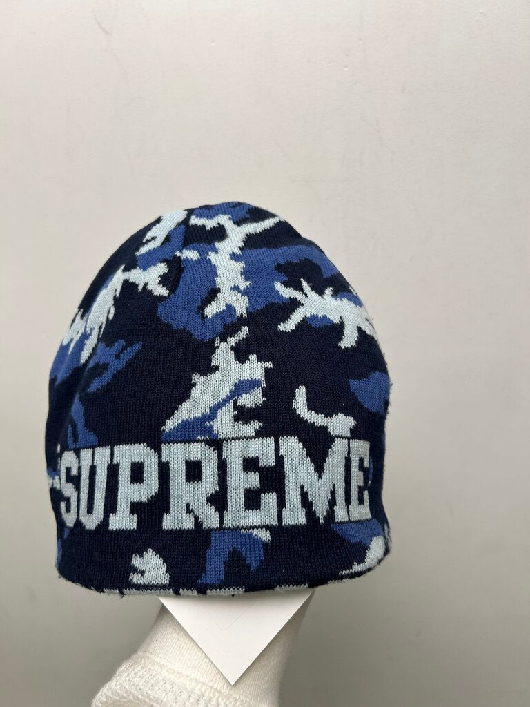 Preowned Supreme Blue Camo Beanie