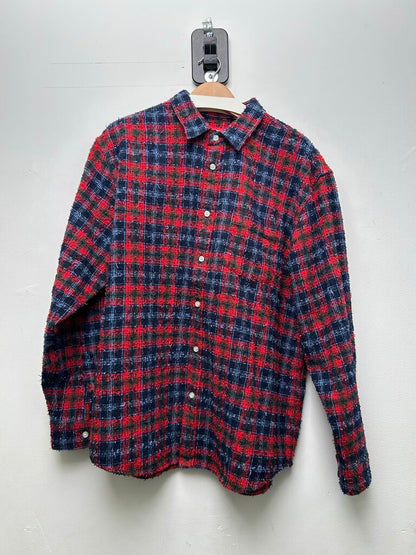 New Supreme Frayed Red Flannel Size Large