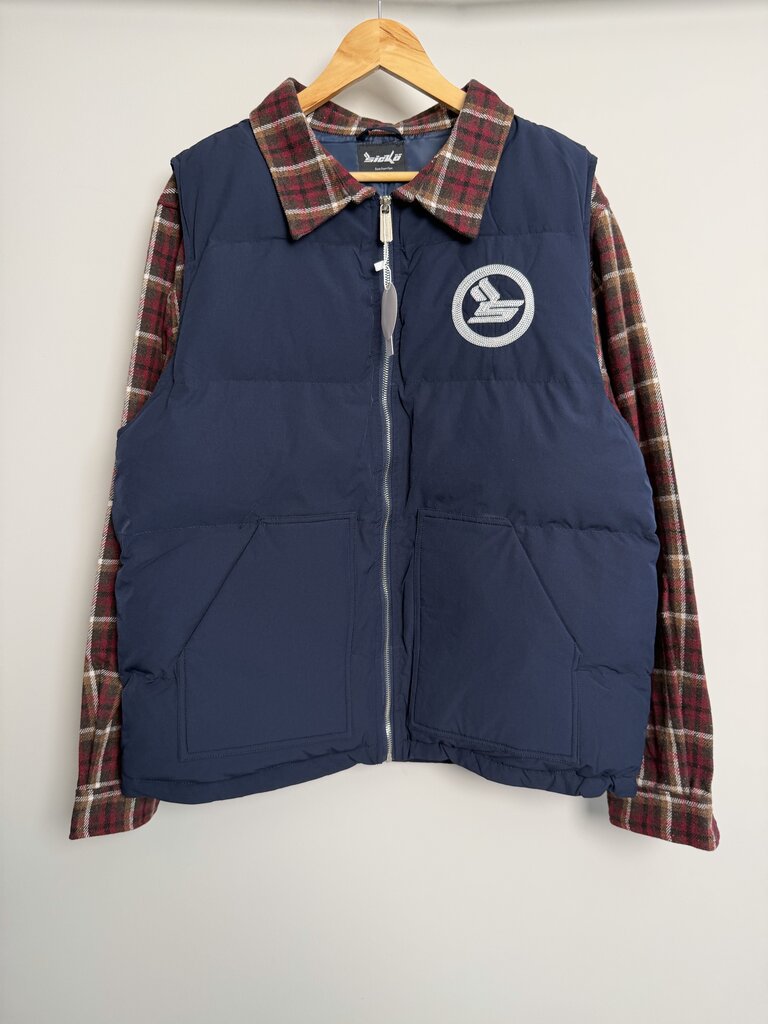 New Sicko Plaid Puffer Vest Flannel Blue/Red size XL