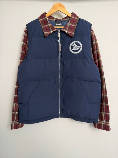 New Sicko Plaid Puffer Vest Flannel Blue/Red size XL