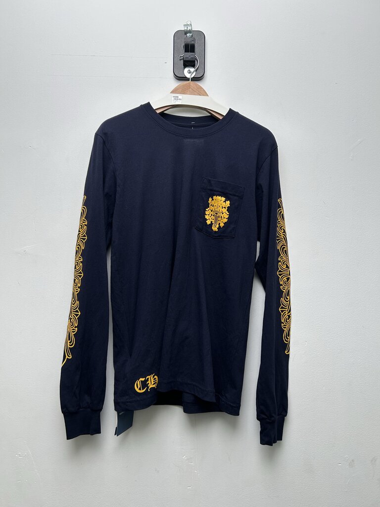 Preowned Chrome Hearts Yellow Dagger Navy Longsleeve sz.M