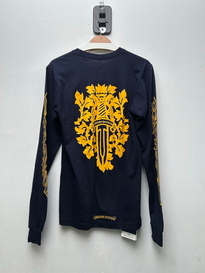 Preowned Chrome Hearts Yellow Dagger Navy Longsleeve sz.M
