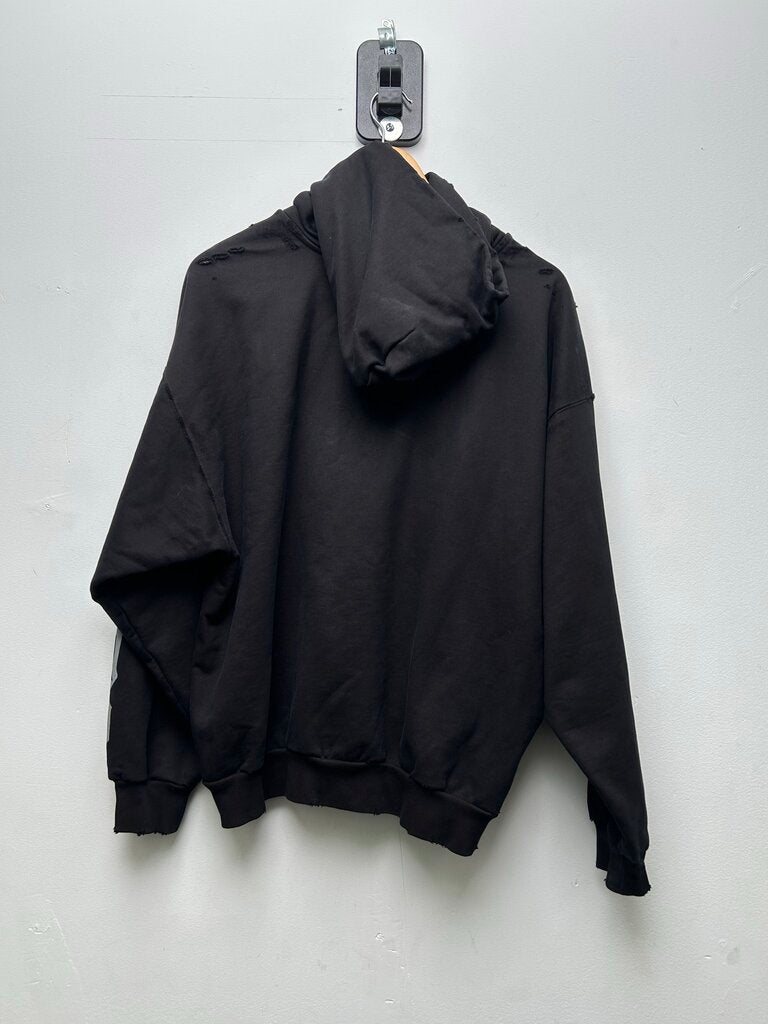 Preowned Balenciaga Black Nologo Hoodie Size Small