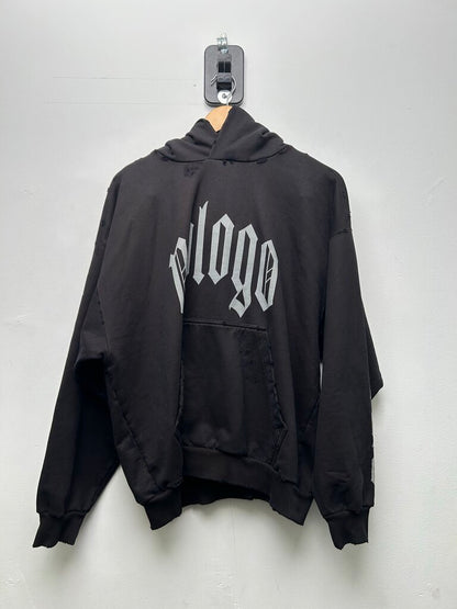 Preowned Balenciaga Black Nologo Hoodie Size Small
