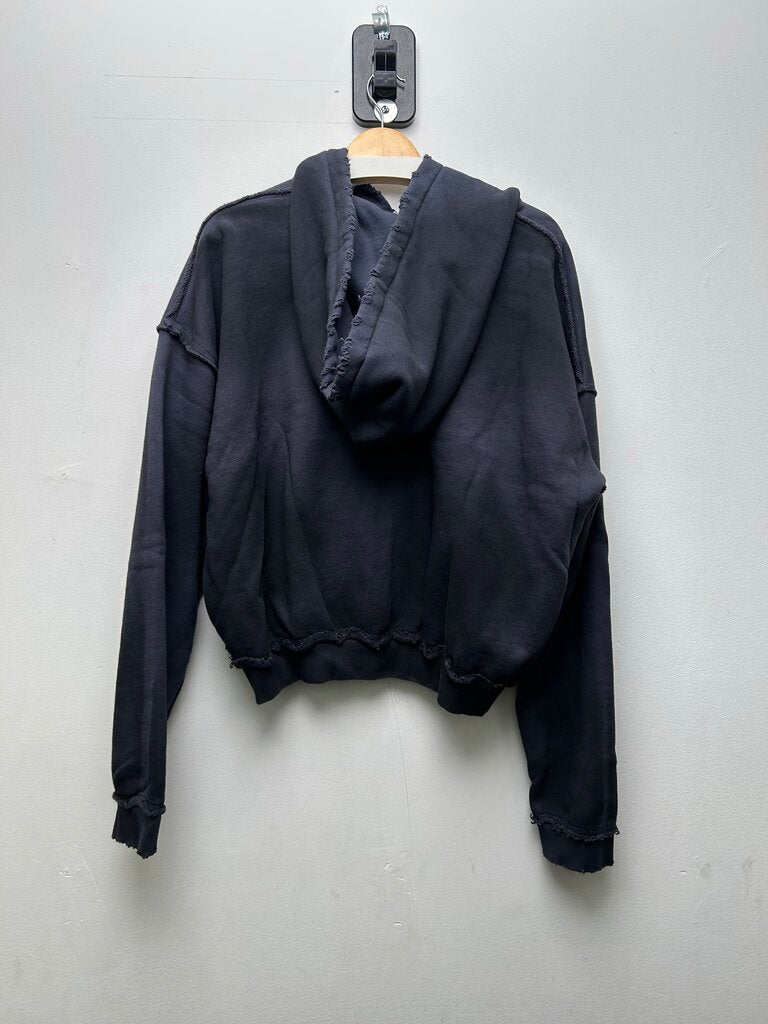 New GV Gallery Navy Distressed Zip Hoodie sz.S