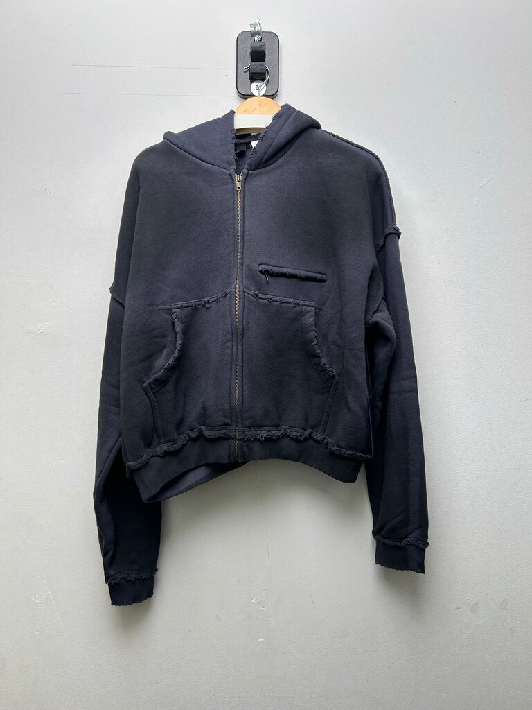 New GV Gallery Navy Distressed Zip Hoodie sz.S