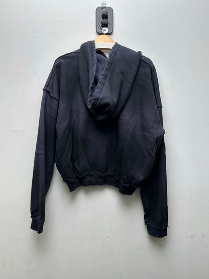 New GV Gallery Navy Distressed Zip Hoodie sz.M