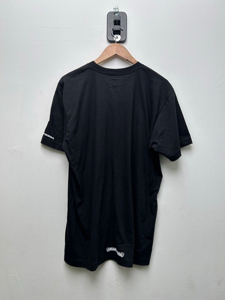 New Chrome Hearts Black White Neck Logo Tee Sz.XL