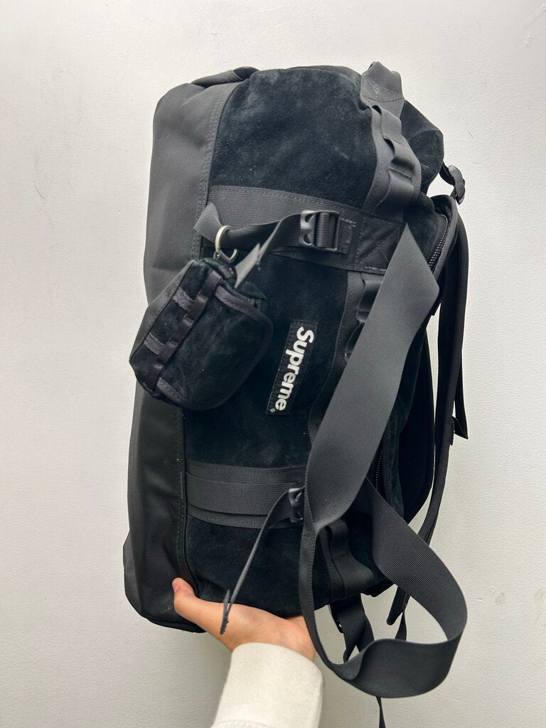 Preowned Supreme TNF Black Suede Duffle Bag