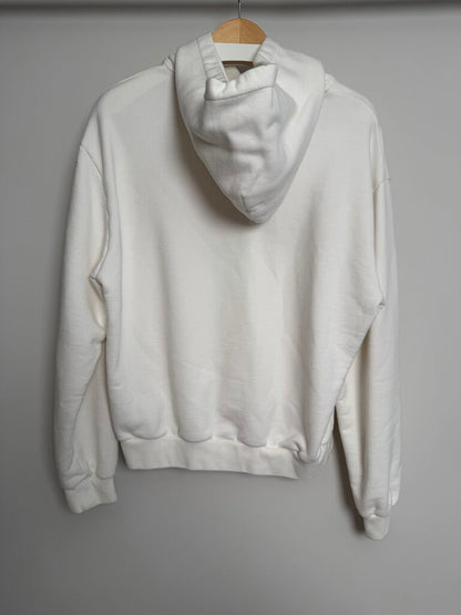 Preowned Louis Vuitton White Embossed Logo Hoodie Size Small