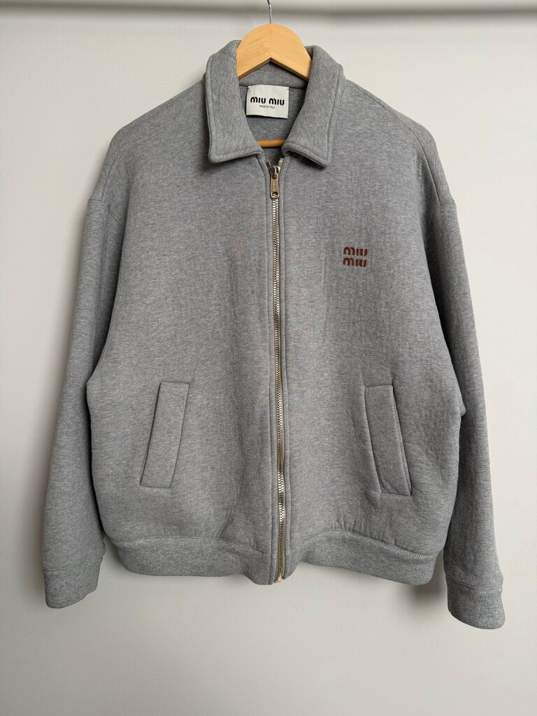 Pre-Owned Miu Miu Grey Zip Jacket Sz. 40 (Fits M)
