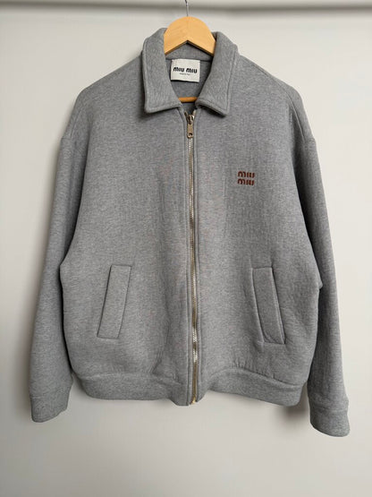 Pre-Owned Miu Miu Grey Zip Jacket Sz. 40 (Fits M)