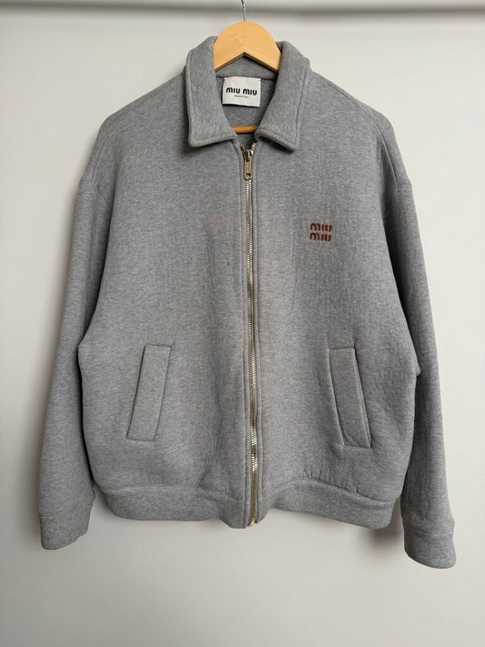 Pre-Owned Miu Miu Grey Zip Jacket Sz. 40 (Fits M)