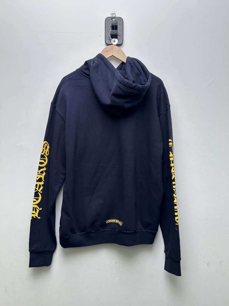 New Chrome Hearts Navy Yellow Vertical Hoodie Sz.Medium