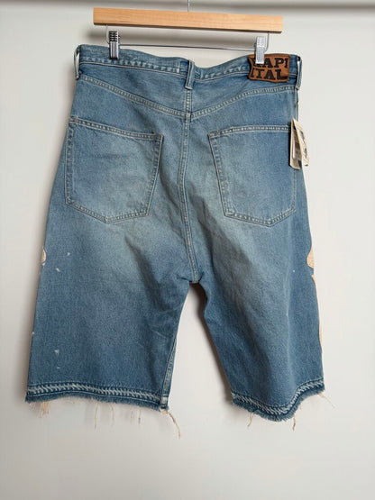 New Kapital Lightwash Bone Shorts Size 36
