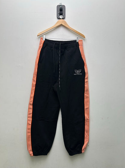 New HMDD Black White Orange Stripe Sweatpants Sz.Large