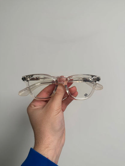 Preowned Chrome Heart Smoke Show Clear Silver Frame