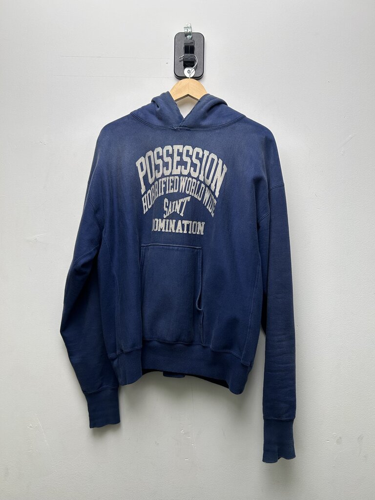 Preowned Saint Micheal Navy Possession Hoodie Sz.Medium
