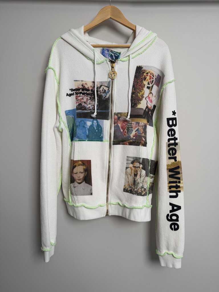 New Better With Age White Ricky Waffle Zip Up Sz. XXL