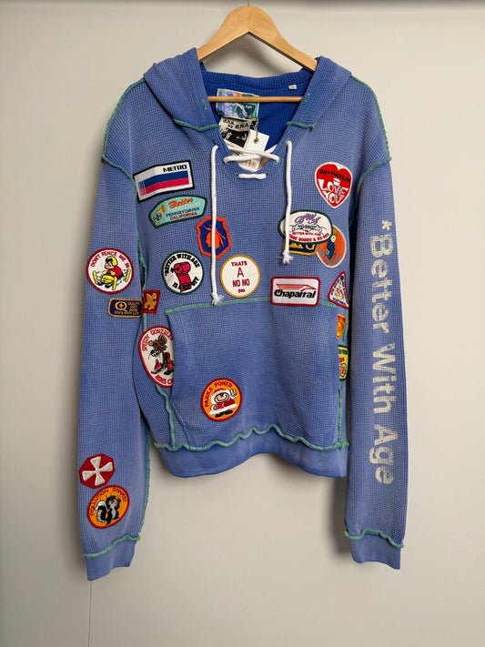 New Better With Age Blue Gentleman's Waffle Zip Up Sz. S