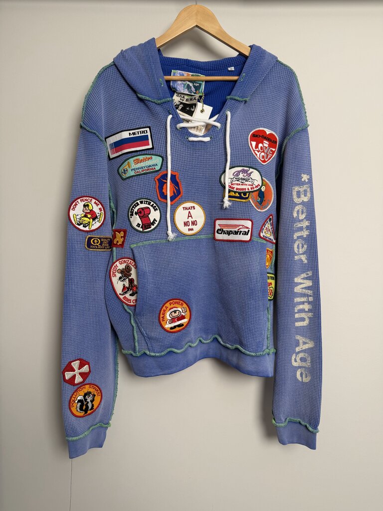 New Better With Age Blue Gentleman's Waffle Zip Up Sz. L